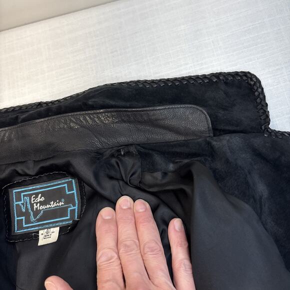 Echo Mountain Vintage Western Suede Fringe & Beaded Jacket Made in Mexico M40 - Picture 14 of 16